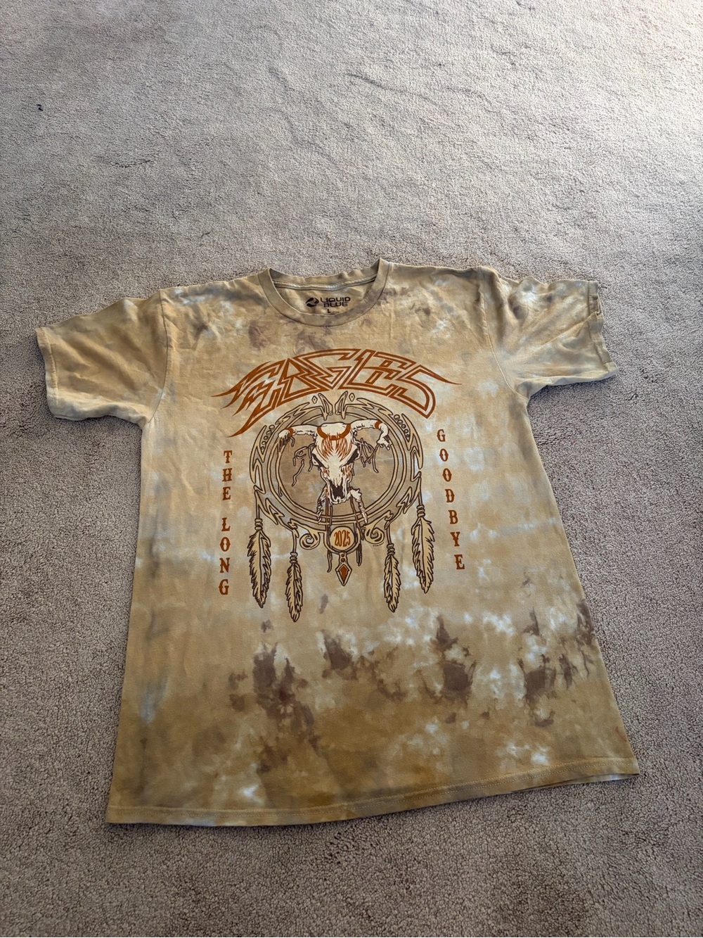 Eagles The Long Goodbye Sphere Las Vegas 2025 Tie Dye Tee Mens Sz L Brown Rust